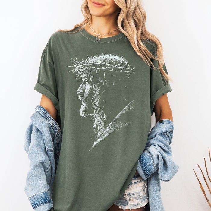 Jesus Silhouette Gospel Message of Hope and Faith for Everyday Wear Comfort Colors Tee