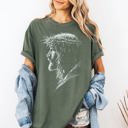 Small Moss Dark Green Jesus Silhouette Gospel Message of Hope and Faith for Everyday Wear Comfort Colors Tee