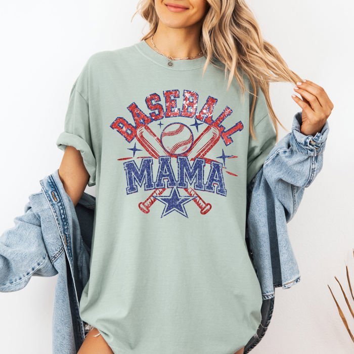 Baseball Mama Sport Mother's Day Mom Life Bleachers Spirit Edition Comfort Colors Tee