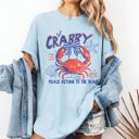 Medium Chambray Baby Blue If Crabby, Please Return To Beach Vacation Vibes And Soak Up Sunshine Always Comfort Colors Tee