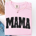 XXXL Blossom Light Pink Mama Black Leopard And Checkered Pattern Motif Celebrating Mom Life For Everyday Wear Comfort Colors Tee