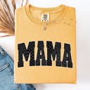 XL Mustard Mama Black Leopard And Checkered Pattern Motif Celebrating Mom Life For Everyday Wear Comfort Colors Tee