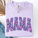 XXXL Orchid Light Purple Mama Bright Flowers Varsity Colorful Mother's Day Floral Celebration Design Comfort Colors Tee