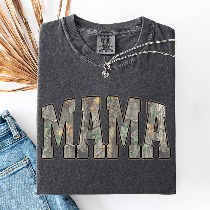 Mama Camo Leopard Print Checkered Pattern Mother's Day Designed For Busy Moms Comfort Colors Tee