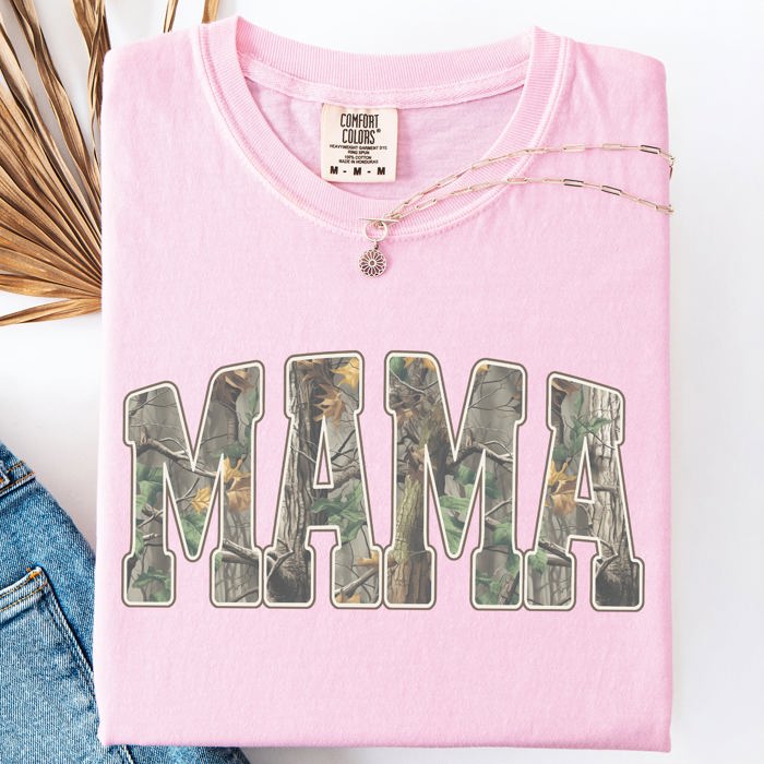 Mama Camo Leopard Print Checkered Pattern Mother's Day Designed For Busy Moms Comfort Colors Tee