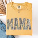 Medium Mustard Mama Camo Leopard Print Checkered Pattern Mother's Day Designed For Busy Moms Comfort Colors Tee