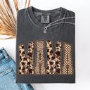 XXL Pepper Dark Gray Mama Leopard Print With Camo Checkered Accent For Daily Moments Comfort Colors Tee
