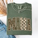  Mama Leopard Print Camo Checkered Mother's Day Varsity Design Collection Comfort Colors Tee