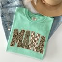 XXL Island Reef Green Mama Leopard Print Camo Checkered Mother's Day Varsity Design Collection Comfort Colors Tee