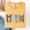 XXL Mustard Mama Leopard Print Checkered Pattern Bold Everyday Mom Life Signature Comfort Colors Tee
