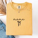 Small Mustard Mama Minimalist Ribbon Leopard Print With Checkered Accent Mother's Day Comfort Colors Tee