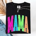 Small Black Mama Leopard Print Vintage Varsity Checkered Mom Life Everyday Style Chic Lifestyle Comfort Colors Tee