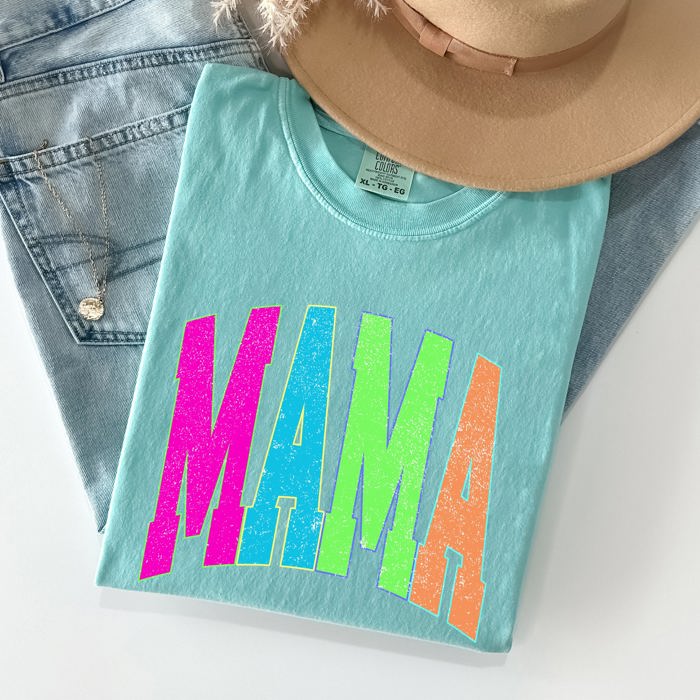 Mama Leopard Print Vintage Varsity Checkered Mom Life Everyday Style Chic Lifestyle Comfort Colors Tee