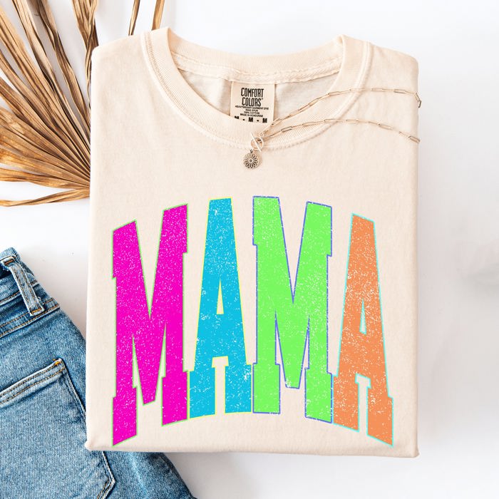 Mama Leopard Print Vintage Varsity Checkered Mom Life Everyday Style Chic Lifestyle Comfort Colors Tee