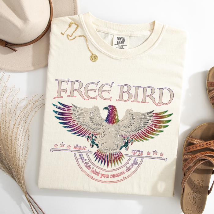 Free Bird Vintage Rock Anthem Retro Concert Classic Jam Session Memorial Edition Limited Comfort Colors Tee