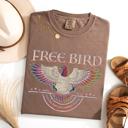 Small Espresso Brown Free Bird Vintage Rock Anthem Retro Concert Classic Jam Session Memorial Edition Limited Comfort Colors Tee