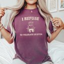 Medium Berry Red Gluten Bear Celiac Meme Relatable Gluten Free Humor Graphic Iconic Comfort Colors Tee