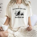 XXL Ivory Cream It's Never Too Late To Give Up Raccoon Meme Aesthetic Funny Comfort Colors Tee