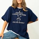 Large Navy Laugh Too Hard Pee Myself Pig Meme Edition Comic Irreverent Humor Comfort Colors Tee