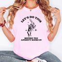 XXXL Blossom Light Pink Let's Do This Before Anxiety Kicks In Rabbit Alice In Wonderland Comfort Colors Tee