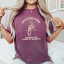 XL Berry Red Let's Do This Before Anxiety Kicks In Rabbit Alice In Wonderland Comfort Colors Tee