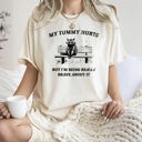 Large Ivory Cream My Tummy Hurts Raccoon Meme Deluxe Edition Collectible Meme Premium Collection Comfort Colors Tee