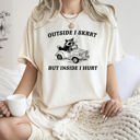 XXL Ivory Cream Outside I Skrrt Inside I Hurt Raccoon Meme Aesthetic Funny Bold Comfort Colors Tee