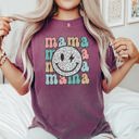  Retro Mama Smiley Leopard Print Mother's Day Mom Graphic Edition Comfort Colors Tee