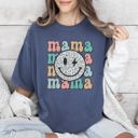  Retro Mama Smiley Leopard Print Mother's Day Mom Graphic Edition Comfort Colors Tee