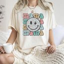 XL Ivory Cream Retro Mama Smiley Leopard Print Mother's Day Mom Graphic Edition Comfort Colors Tee