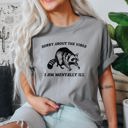 Small Granite Light Gray Sorry About The Vibes Mentally Ill Raccoon Meme Aesthetic Funny Comfort Colors Tee