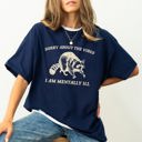 XXL Navy Sorry About The Vibes Mentally Ill Raccoon Meme Aesthetic Funny Comfort Colors Tee