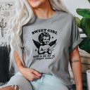 Medium Granite Light Gray Sweet Girl Anger Issues Cupid Angel Meme Phrase Artwork Edition Comfort Colors Tee