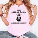 XXXL Blossom Light Pink They Call Me Ranch Bear Meme Vintage Cowboy Theme Graphic Illustration Collectible Humor Comfort Colors Tee