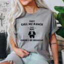 Small Granite Light Gray They Call Me Ranch Bear Meme Vintage Cowboy Theme Graphic Illustration Collectible Humor Comfort Colors Tee