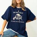 XXL Navy Weird Vibes Raccoon Meme Classic Vintage Print Retro Pop Art Style Quirky Unique Comfort Colors Tee