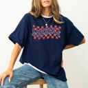XXXL Navy America Retro Patriotic USA Checkered Vintage Flag Inspired Heritage Edition Comfort Colors Tee