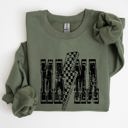 Large Military Green Mama Lightning Bolt Mother's Day Motherhood Celebration Of Maternal Strength And Love Sweatshirt