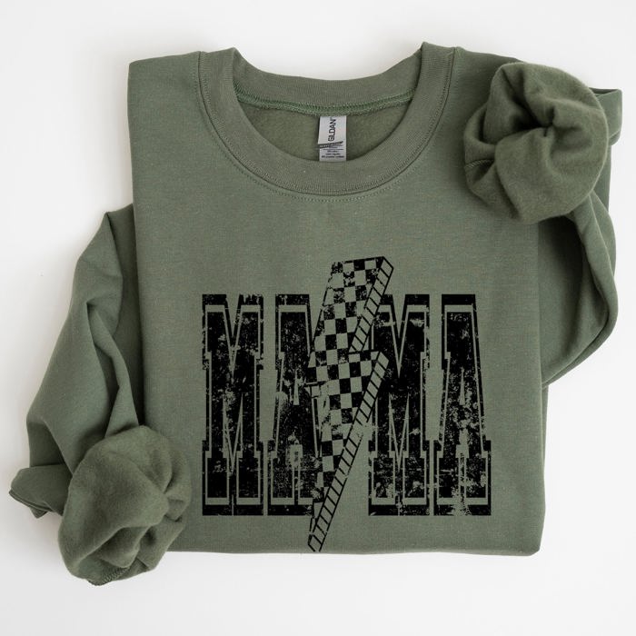 Mama Lightning Bolt Mother's Day Motherhood Celebration Of Maternal Strength And Love Sweatshirt