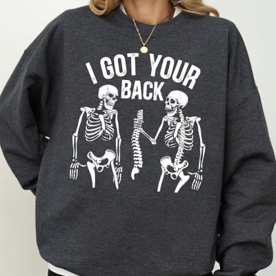 I Got Your Back Skeleton Witch Halloween Spooky Costume Design Graphic Edition Sweatshirt