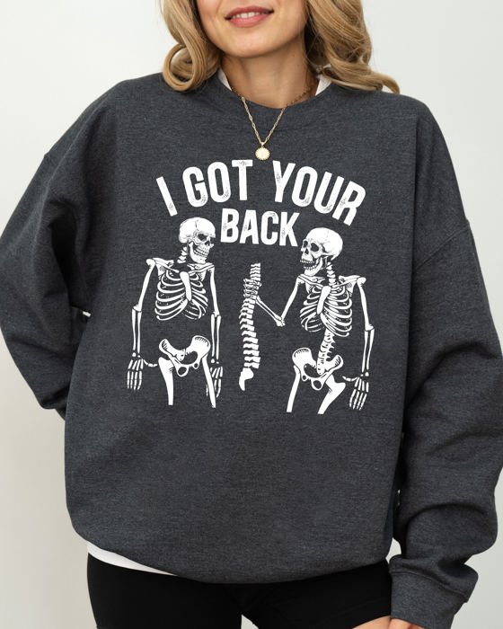 I Got Your Back Skeleton Witch Halloween Spooky Costume Design Graphic Edition Sweatshirt