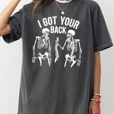 I Got Your Back Skeleton Witch Aesthetic Meme Halloween Spooky Costume Comfort Colors Tee