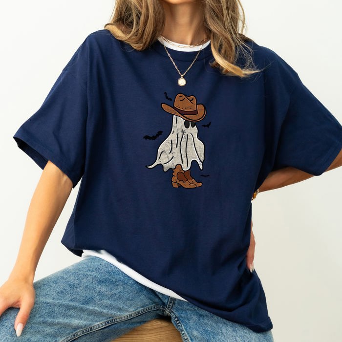 Mini Cowboy Ghost Retro Vintage Western Whimsical Nostalgic Americana Character Comfort Colors Tee
