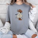XXXL Granite Light Gray Mini Cowboy Ghost Retro Vintage Western Whimsical Nostalgic Americana Character Comfort Colors Tee