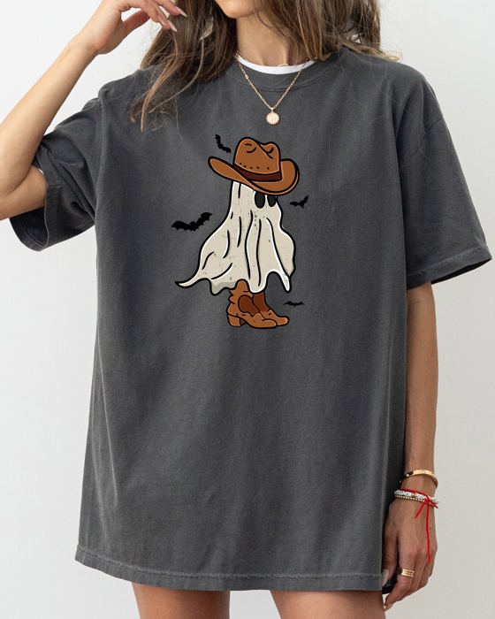 Mini Cowboy Ghost Retro Vintage Western Whimsical Nostalgic Americana Character Comfort Colors Tee