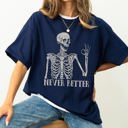 Large Navy Never Better Skeleton Comfort Colors Tee