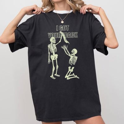 I Got Your Back, Funny Skeleton Retro Vintage Graphic Artwork Collection Comfort Colors Tee