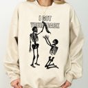  I Got Your Back Skeleton Retro Aesthetic Vintage Skull Graphic Premium Cozy Sweatshirt