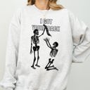 XXXL Ash Light Gray I Got Your Back Skeleton Retro Aesthetic Vintage Skull Graphic Premium Cozy Sweatshirt