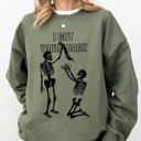 Small Military Green I Got Your Back Skeleton Retro Aesthetic Vintage Skull Graphic Premium Cozy Sweatshirt